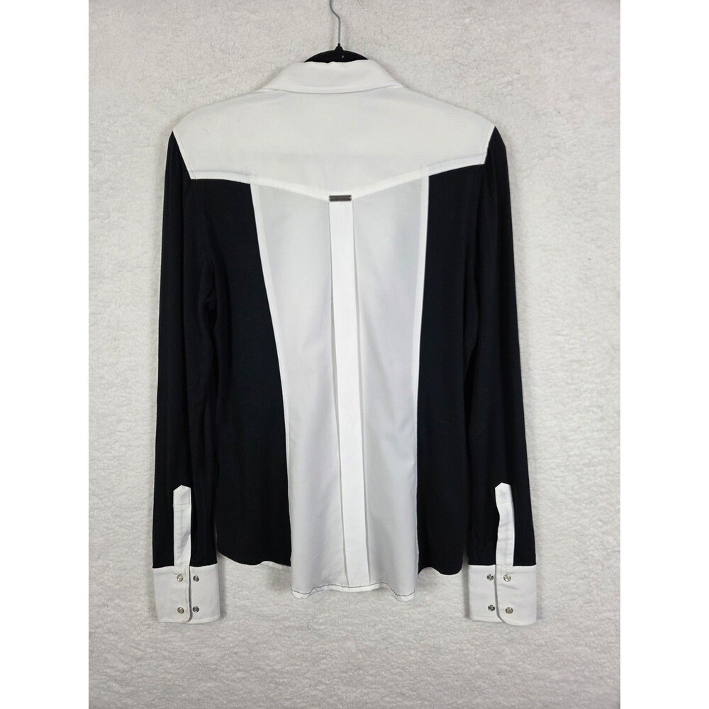 Chestnut Bay Spirit Shirt Womens L Black White Colorblock Equestrian Show Riding - Picture 7 of 11